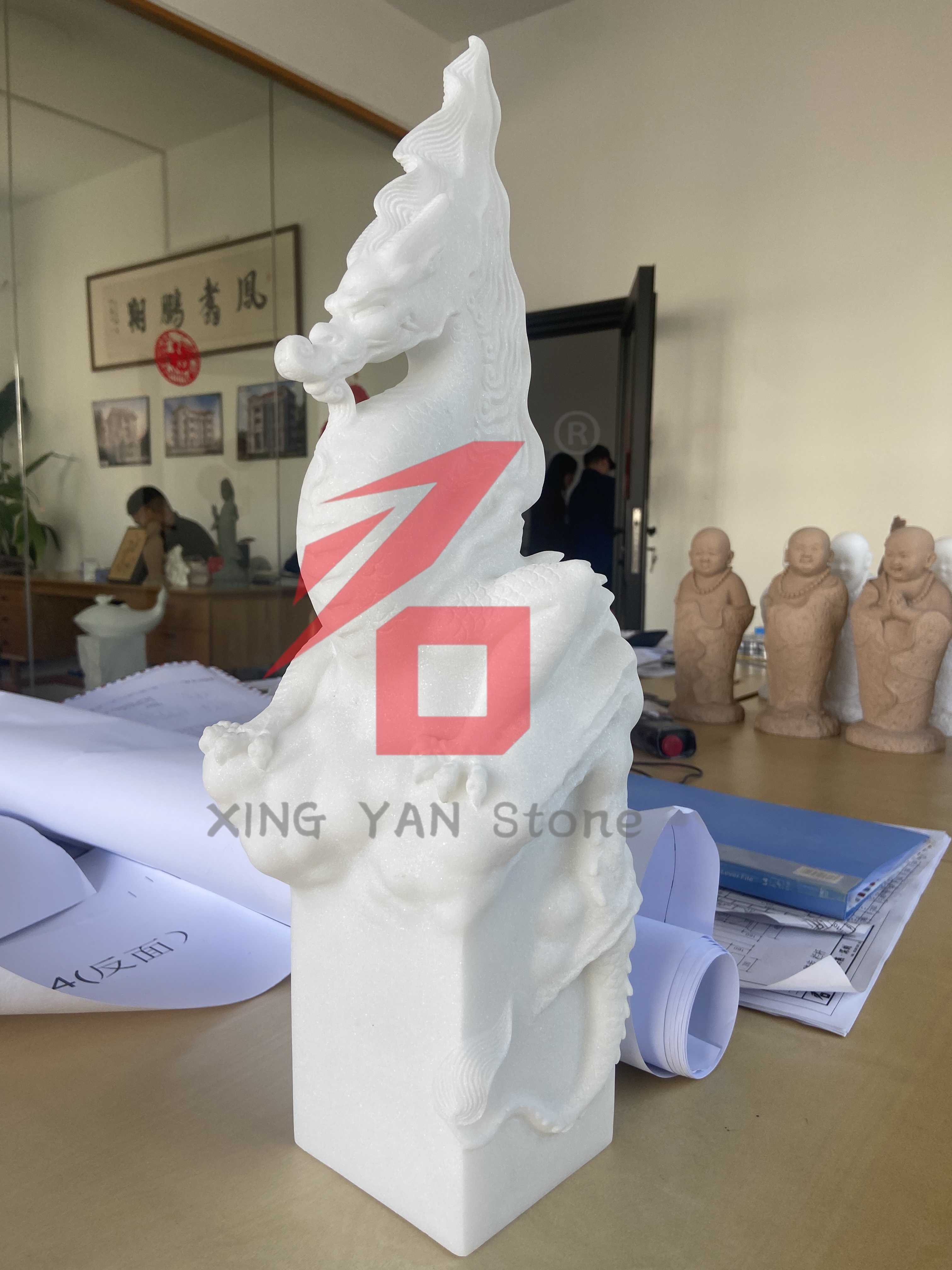 중국식 석조 조각품, 유럽과 미국 기념 시장에서 인기를 얻다