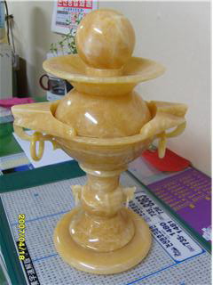 중국 Xingyan Mihuang Stone Feng Shui Ball Fountain Sculpture
