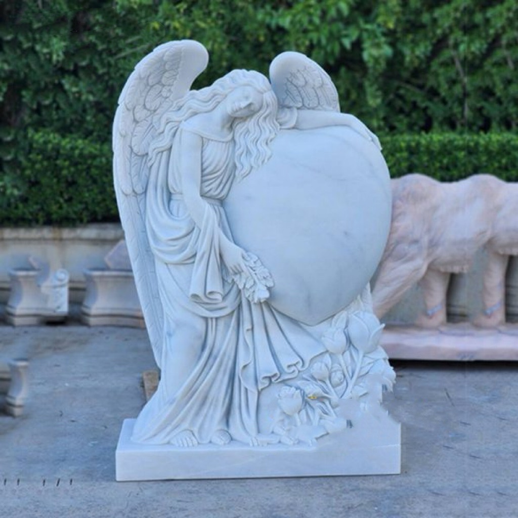 Xingyan Marble Angel Heart Memorial Stone 조각품을 수용합니다